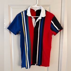J Crew mens striped short sleeve rugby shirt